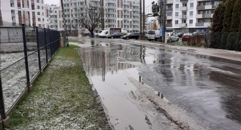 Ulica Szeligowska po opadach